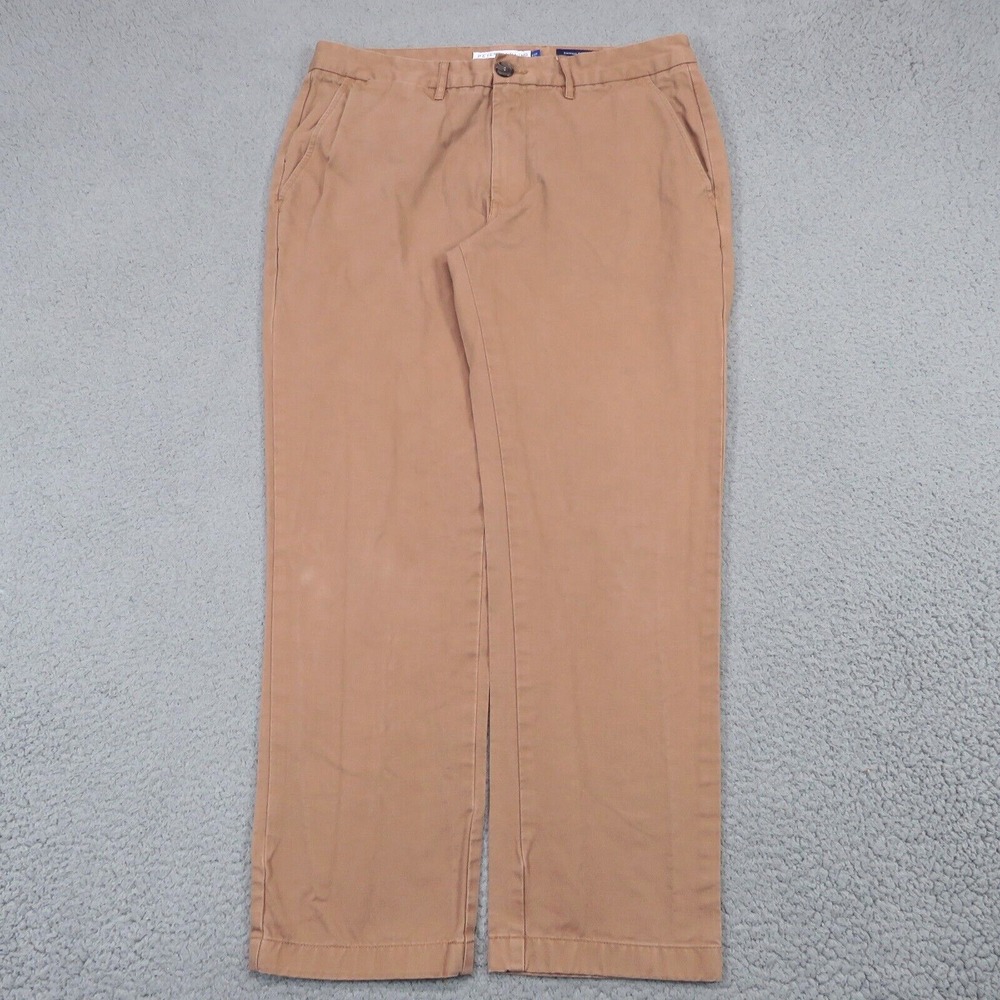 Peter Manning Mens 33x28 Tobacco Brown Garment Dyed Chinos 5 Pocket Twill Pants